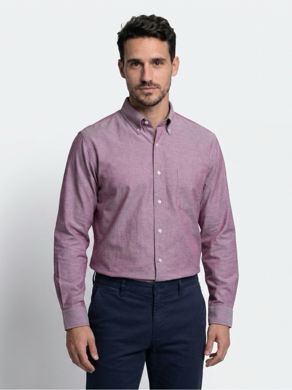Van Heusen Light Burgundy Button-Up Dress Shirt - Picture 9 of 9